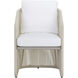 Allariz Greige / Stinson White Outdoor Dining Armchair